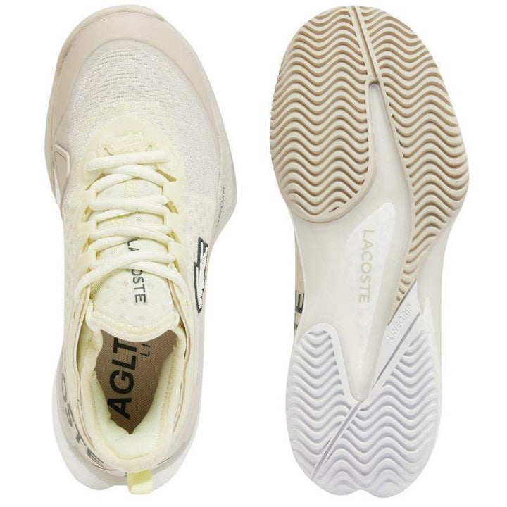 Tênis feminino Lacoste AG-LT23 Lite Clay branco amarelo