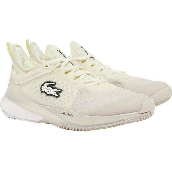 Tênis feminino Lacoste AG-LT23 Lite Clay branco amarelo