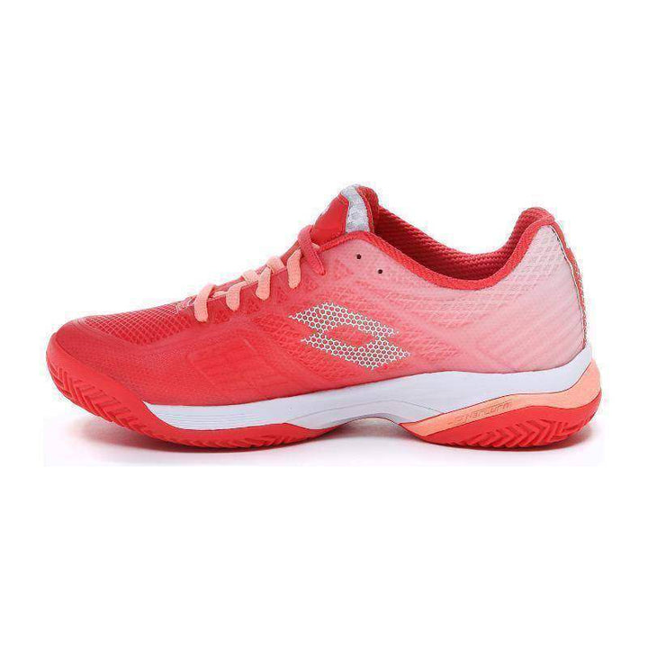 Tênis feminino Lotto Mirage 300 Red Fluor Branco Salmão