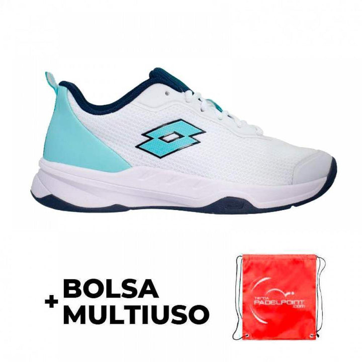 Sapatos femininos Lotto Mirage 600 ALR branco azul claro