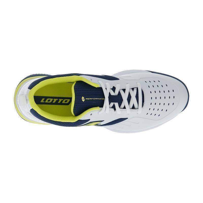 Lotto Superrapida 400 IV Sapatos Branco Amarelo Ácido Azul Denim