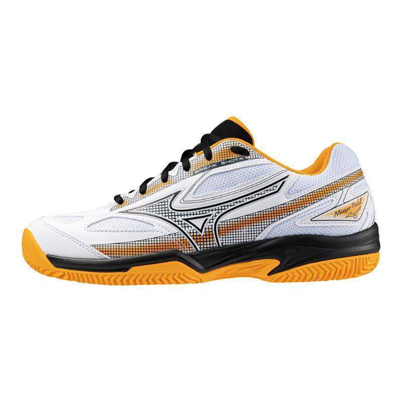 Ténis Mizuno Break Shot 4 Padel branco azul laranja