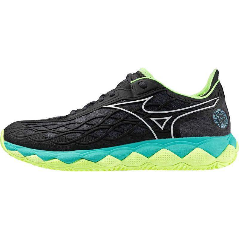 Mizuno Wave Enforce Tour Clay Shoes Black White Lime