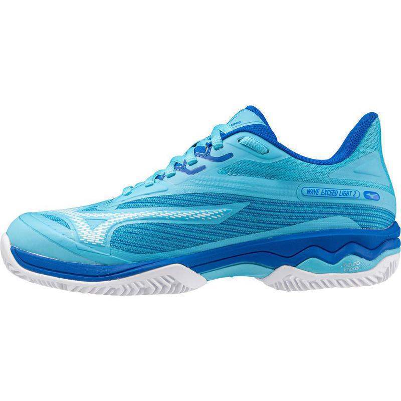 Sapatos femininos Mizuno Wave Exceed Light 2 Clay azul branco