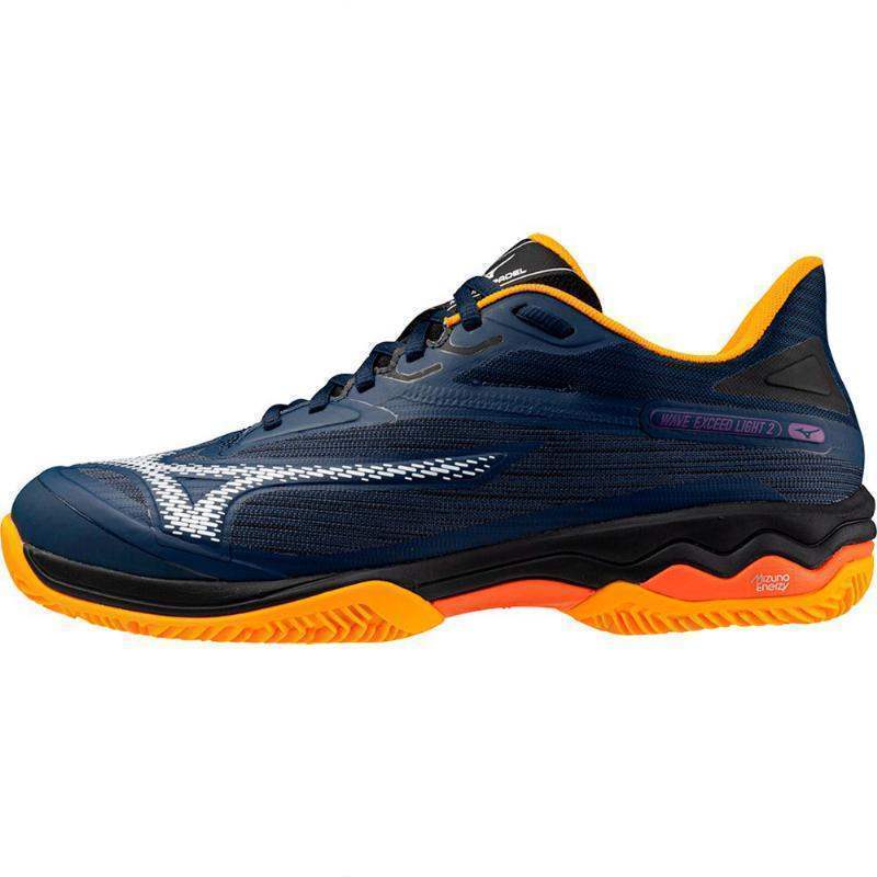 Ténis Mizuno Wave Exceed Light 2 padel azul branco laranja