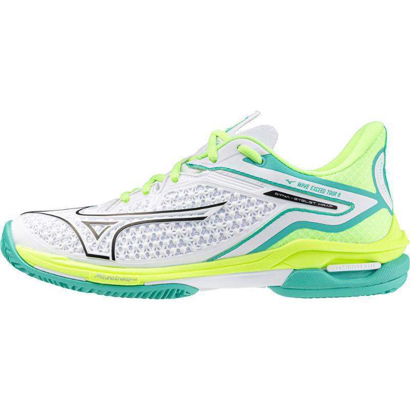 Mizuno Wave Exceed Tour 6 Clay White Black Lime Women's Running Shoes