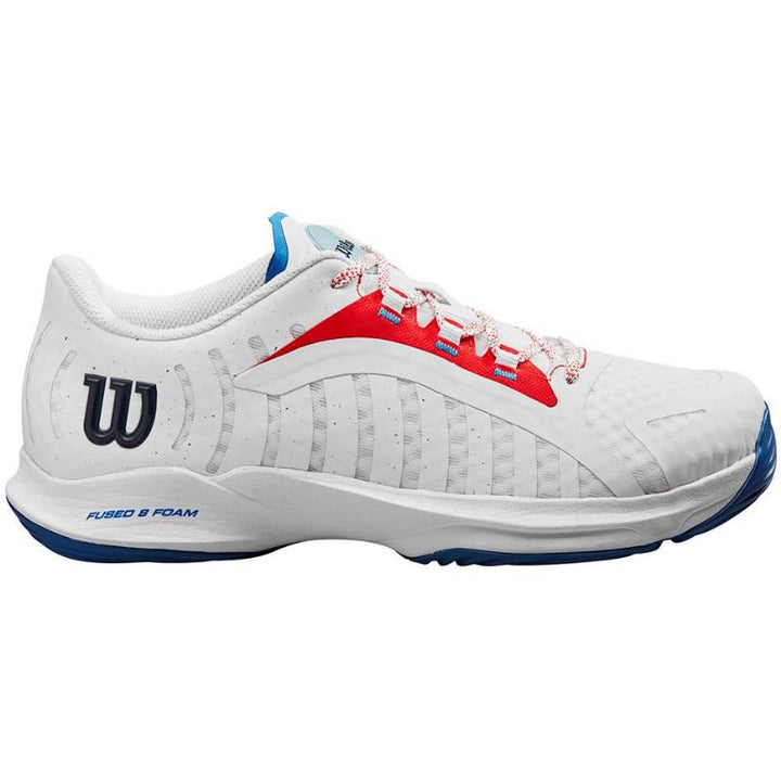 Sapatos femininos Wilson Hurakn Pro branco vermelho azul